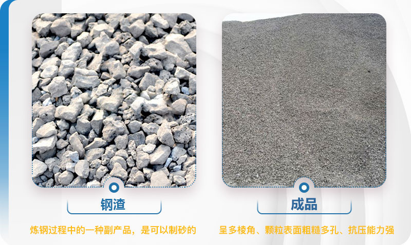 鋼渣處理前后對比圖