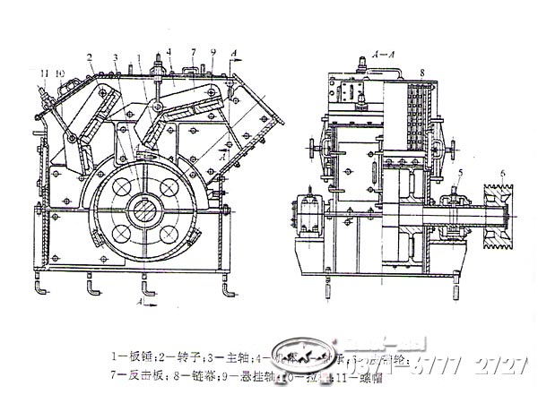粘土單段破碎機(jī)內(nèi)部結(jié)構(gòu)