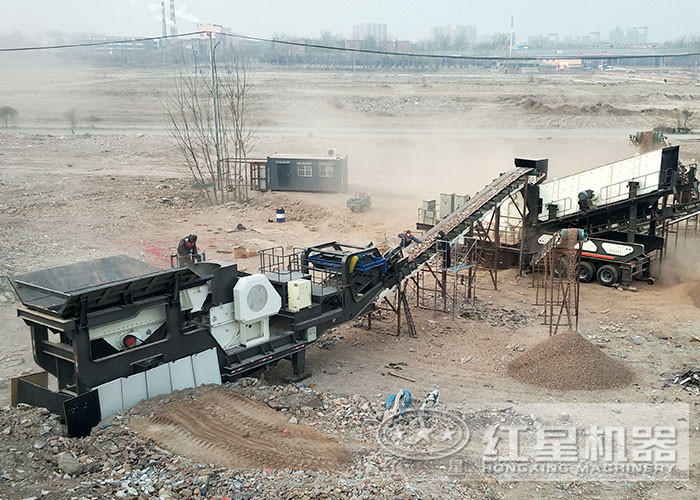 流動石子破碎機客戶生產(chǎn)現(xiàn)場