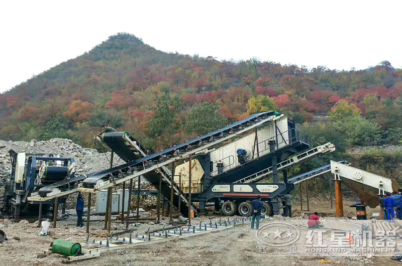 流動(dòng)磕石機(jī)處理現(xiàn)場(chǎng)